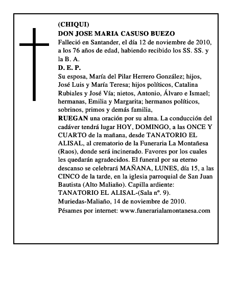 DON JOSE MARIA CASUSO BUEZO
