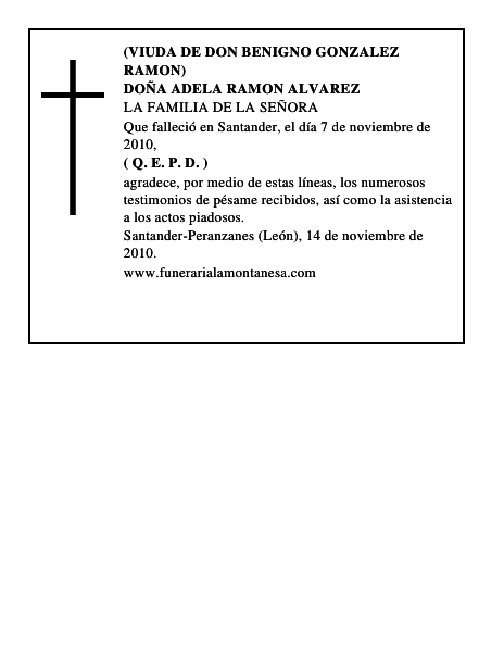 DOÑA ADELA RAMON ALVAREZ