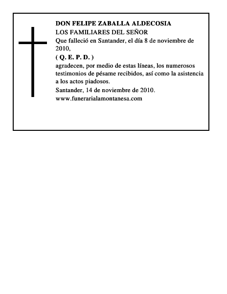 DON FELIPE ZABALLA ALDECOSIA