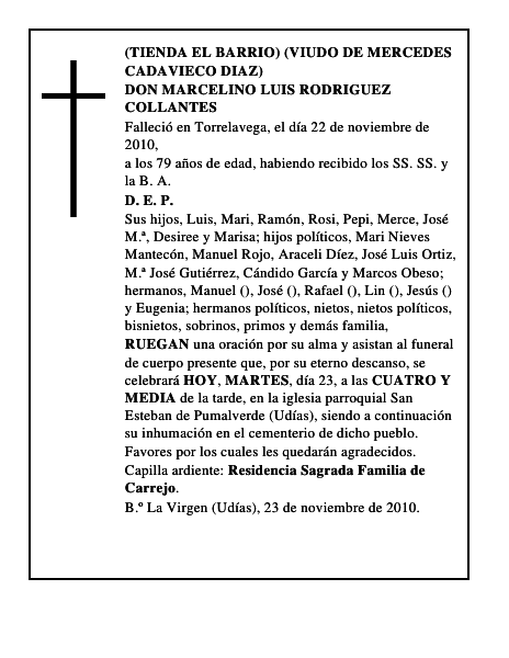 DON MARCELINO LUIS RODRIGUEZ COLLANTES