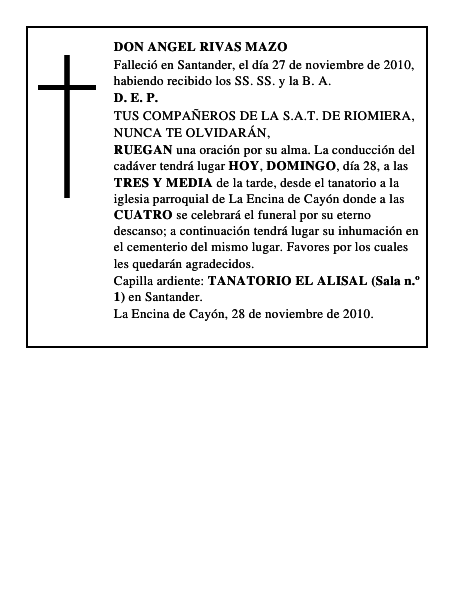 DON ANGEL RIVAS MAZO