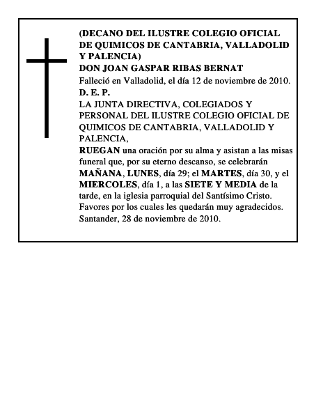 DON JOAN GASPAR RIBAS BERNAT