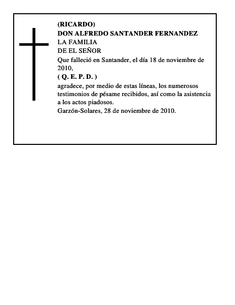 DON ALFREDO SANTANDER FERNANDEZ