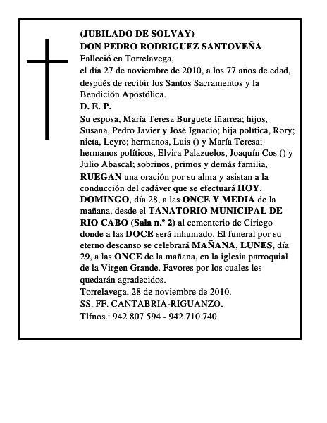 DON PEDRO RODRIGUEZ SANTOVEÑA
