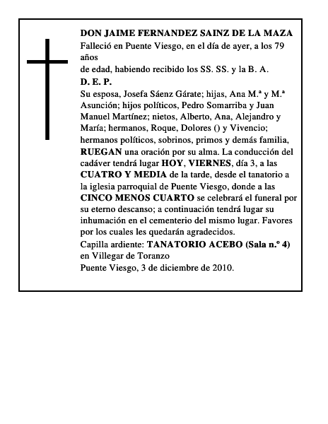DON JAIME FERNANDEZ SAINZ DE LA MAZA
