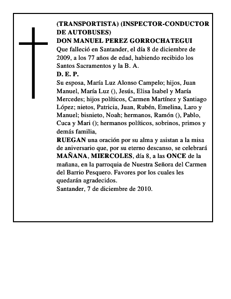 DON MANUEL PEREZ GORROCHATEGUI