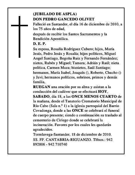 DON PEDRO GANCEDO OLIVET