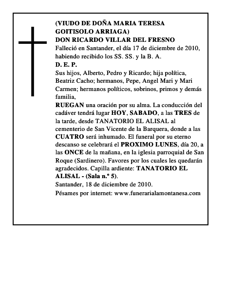 DON RICARDO VILLAR DEL FRESNO