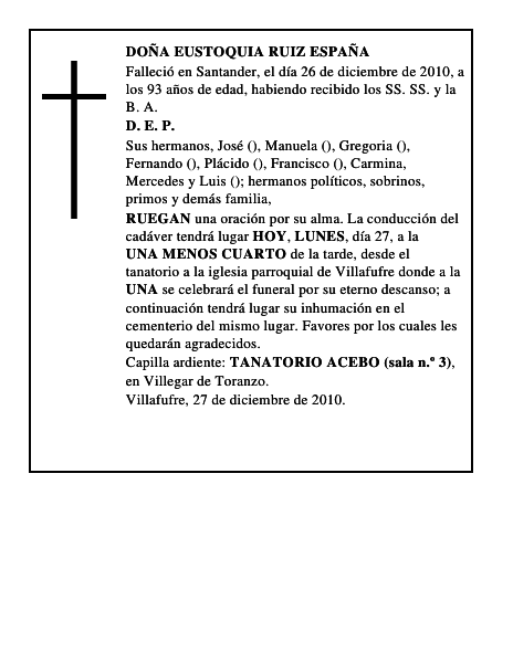 DOÑA EUSTOQUIA RUIZ ESPAÑA