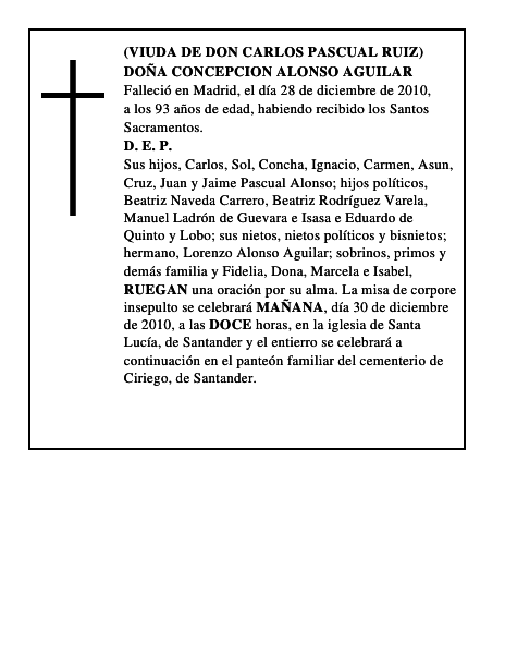 DOÑA CONCEPCION ALONSO AGUILAR
