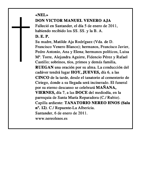 DON VICTOR MANUEL VENERO AJA