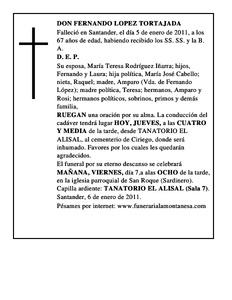 DON FERNANDO LOPEZ TORTAJADA