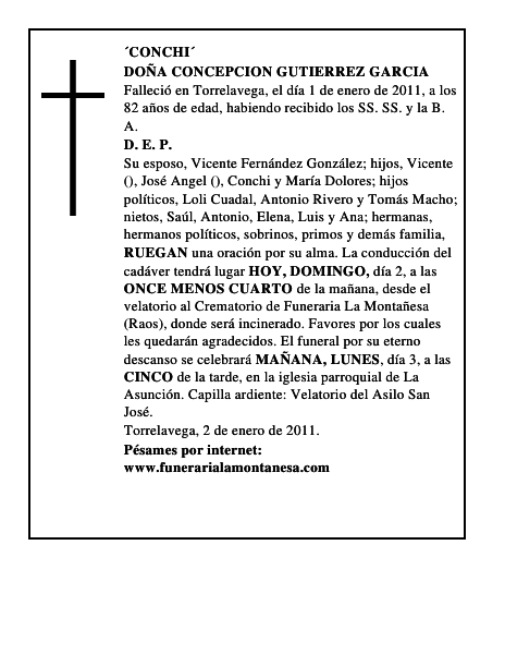 DOÑA CONCEPCION GUTIERREZ GARCIA