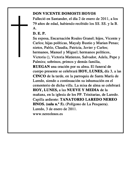 DON VICENTE DOMOSTI HOYOS