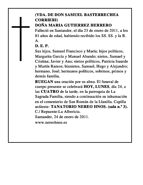 DOÑA MARIA GUTIERREZ HERRERO