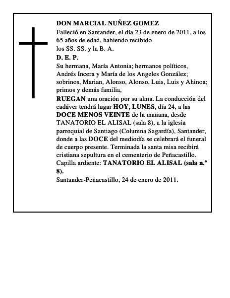 DON MARCIAL NUÑEZ GOMEZ