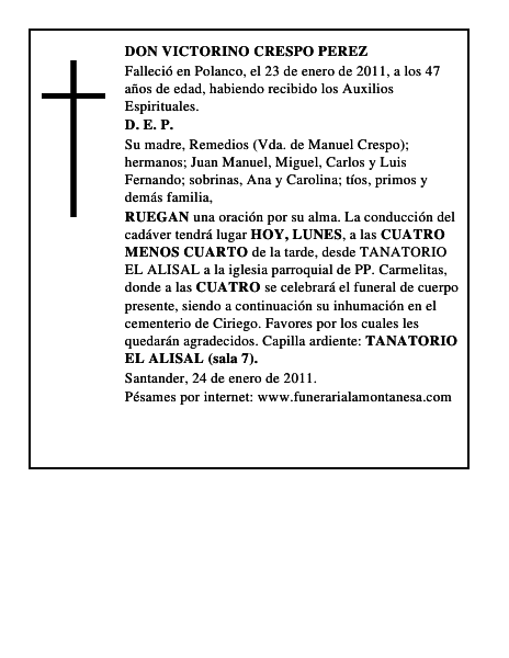 DON VICTORINO CRESPO PEREZ