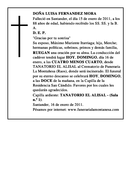 DOÑA LUISA FERNANDEZ MORA