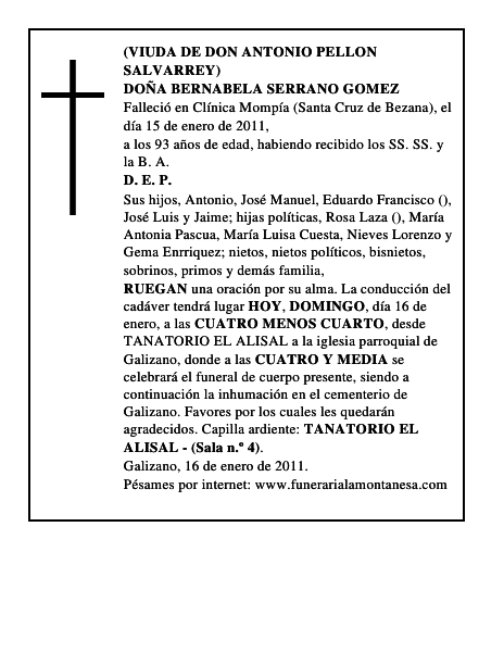 DOÑA BERNABELA SERRANO GOMEZ