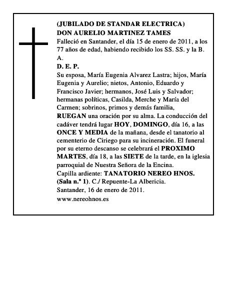 DON AURELIO MARTINEZ TAMES