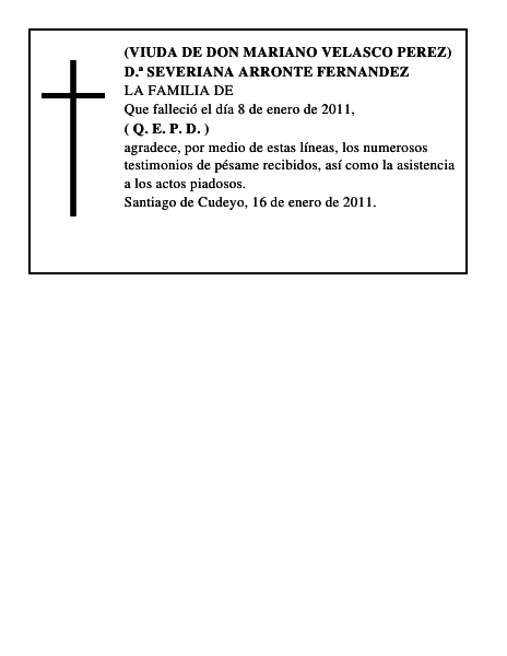 D.ª SEVERIANA ARRONTE FERNANDEZ
