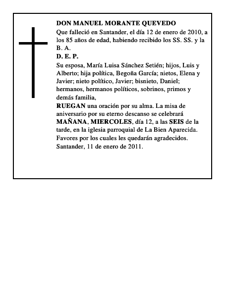 DON MANUEL MORANTE QUEVEDO
