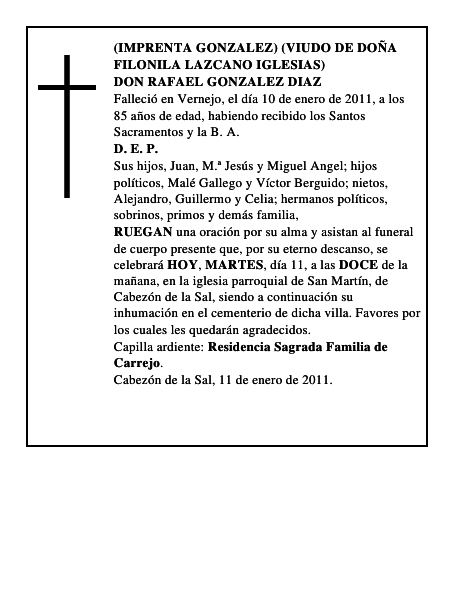 DON RAFAEL GONZALEZ DIAZ