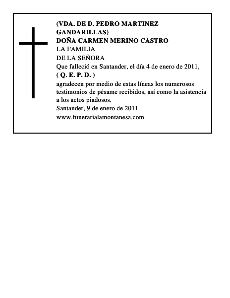 DOÑA CARMEN MERINO CASTRO