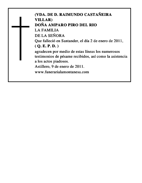 DOÑA AMPARO PIRO DEL RIO