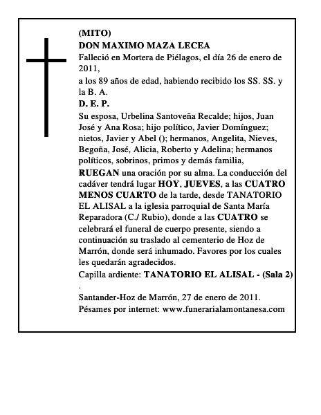 DON MAXIMO MAZA LECEA