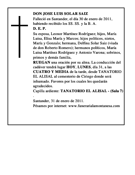 DON JOSE LUIS SOLAR SAIZ