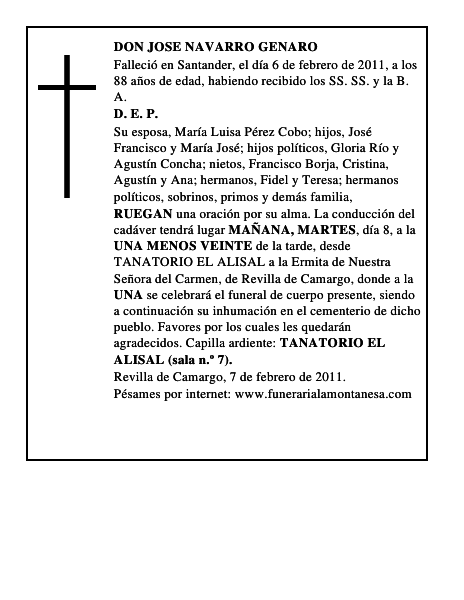 DON JOSE NAVARRO GENARO