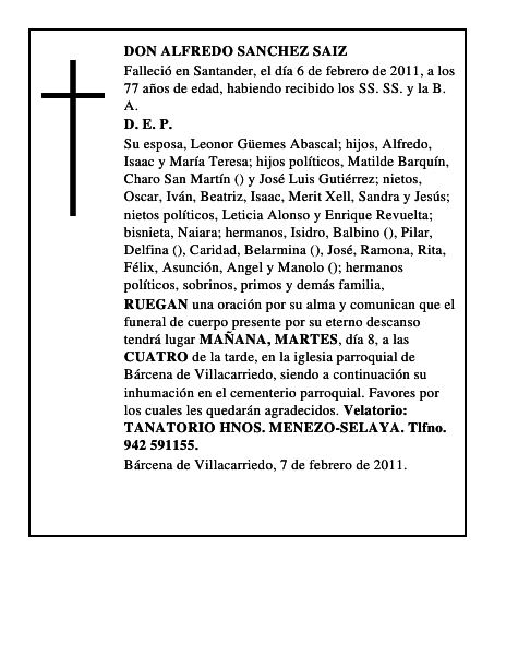 DON ALFREDO SANCHEZ SAIZ