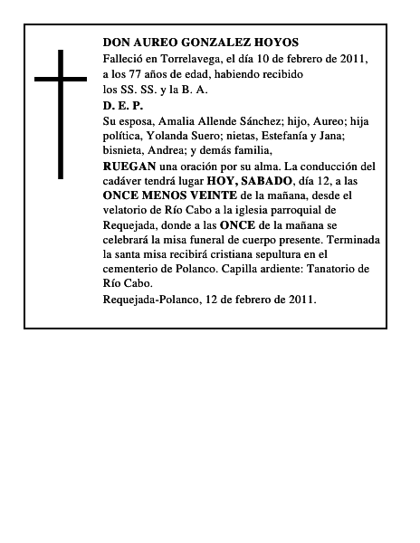 DON AUREO GONZALEZ HOYOS