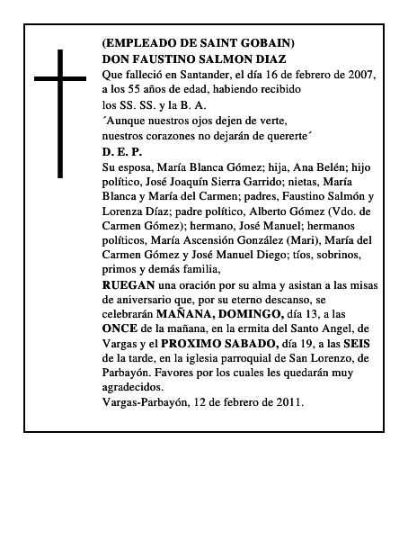 DON FAUSTINO SALMON DIAZ