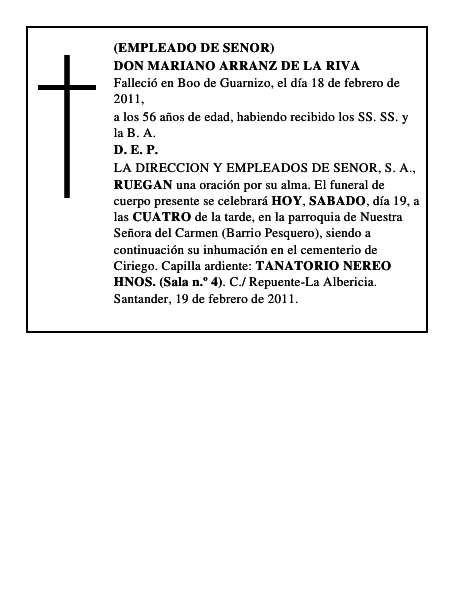 DON MARIANO ARRANZ DE LA RIVA