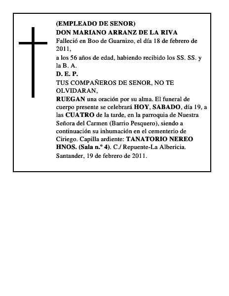DON MARIANO ARRANZ DE LA RIVA