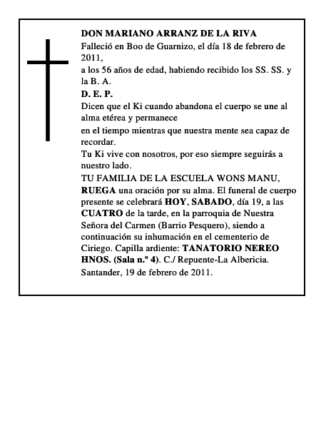 DON MARIANO ARRANZ DE LA RIVA