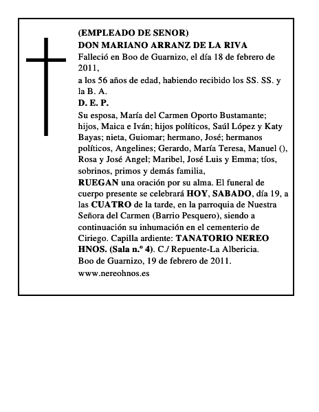 DON MARIANO ARRANZ DE LA RIVA