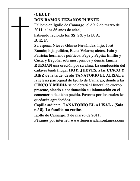 DON RAMON TEZANOS PUENTE