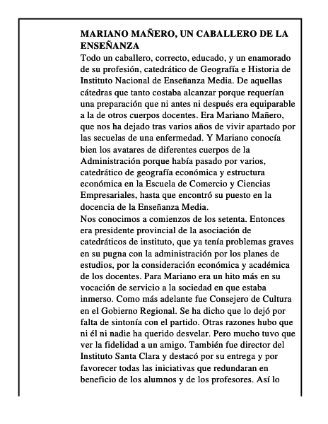 Mariano Mañero, un caballero de la enseñanza