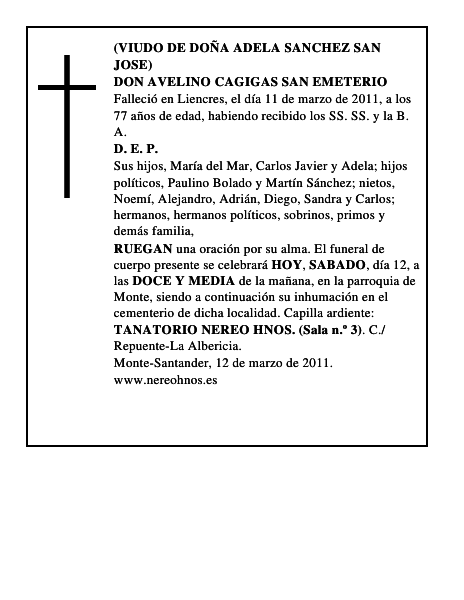 DON AVELINO CAGIGAS SAN EMETERIO