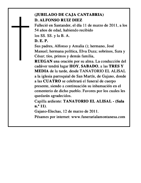 D. ALFONSO RUIZ DIEZ