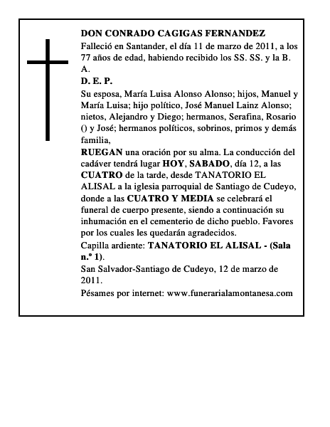 DON CONRADO CAGIGAS FERNANDEZ