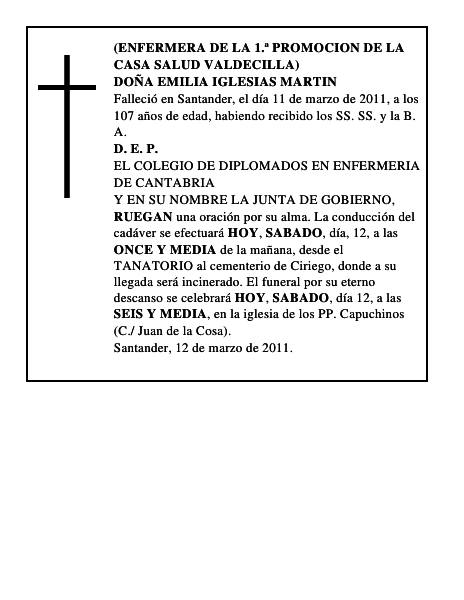 DOÑA EMILIA IGLESIAS MARTIN