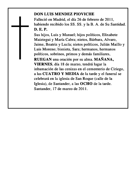 DON LUIS MENDEZ PIOVICHE