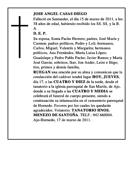 JOSE ANGEL CASAS DIEGO