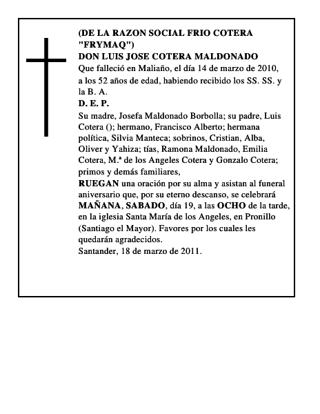 DON LUIS JOSE COTERA MALDONADO