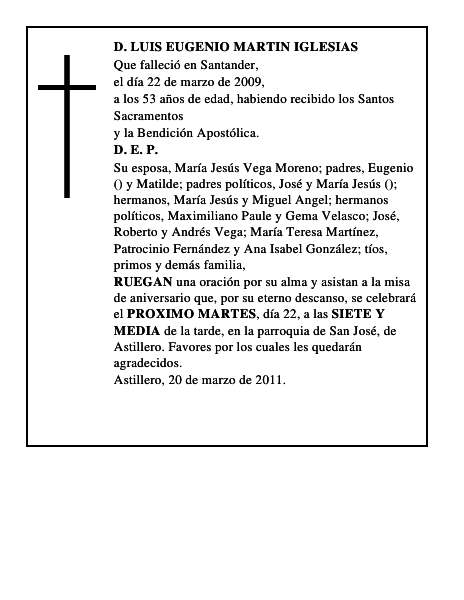 D. LUIS EUGENIO MARTIN IGLESIAS