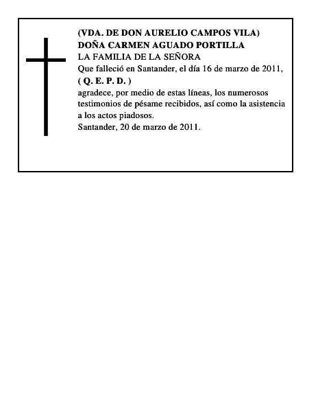 DOÑA CARMEN AGUADO PORTILLA